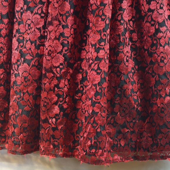 Girls Red /Black Lace Dress SZ 12 - Picture 5 of 5
